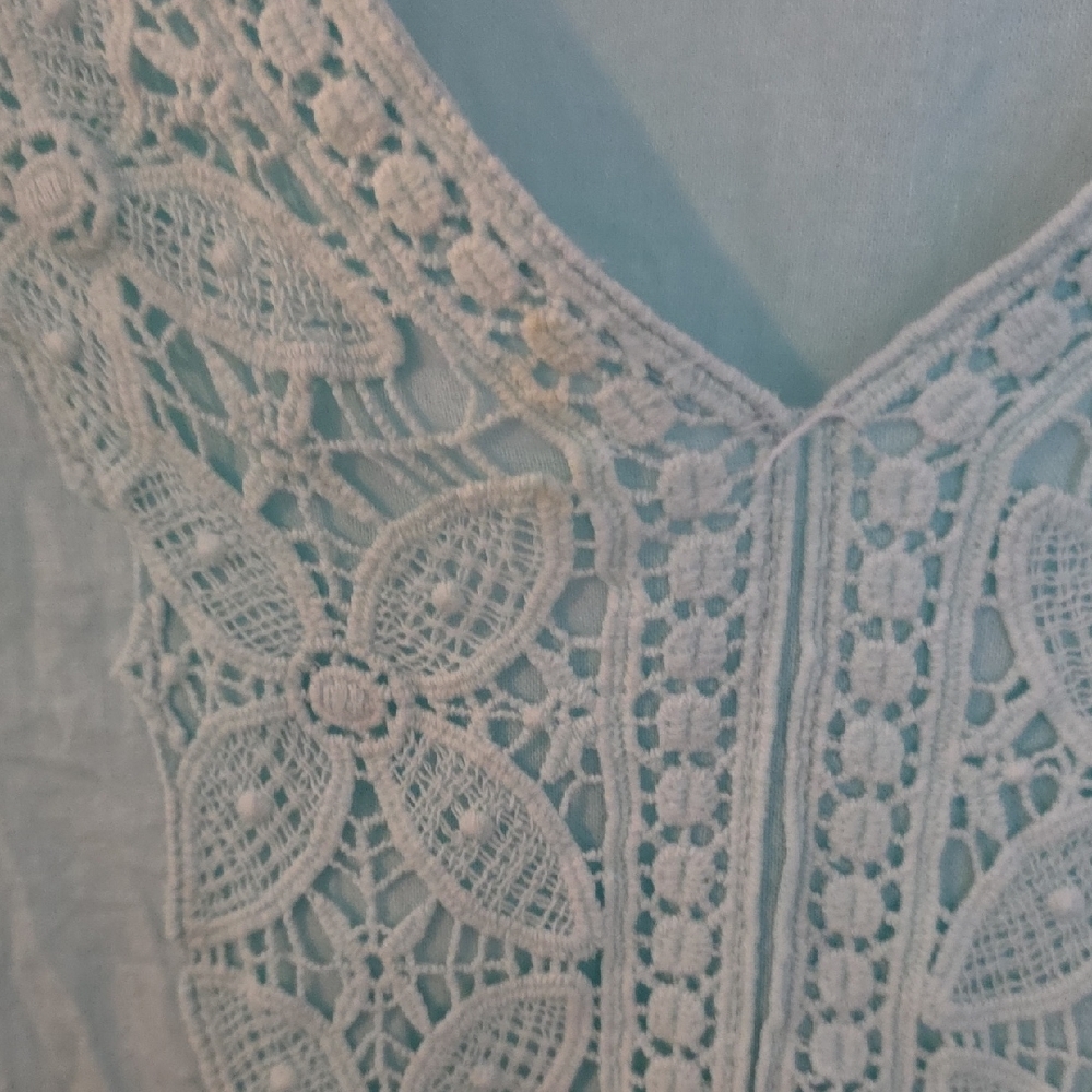 Lucy & Laurel Aqua Lace Blouse - Picture 3 of 5
